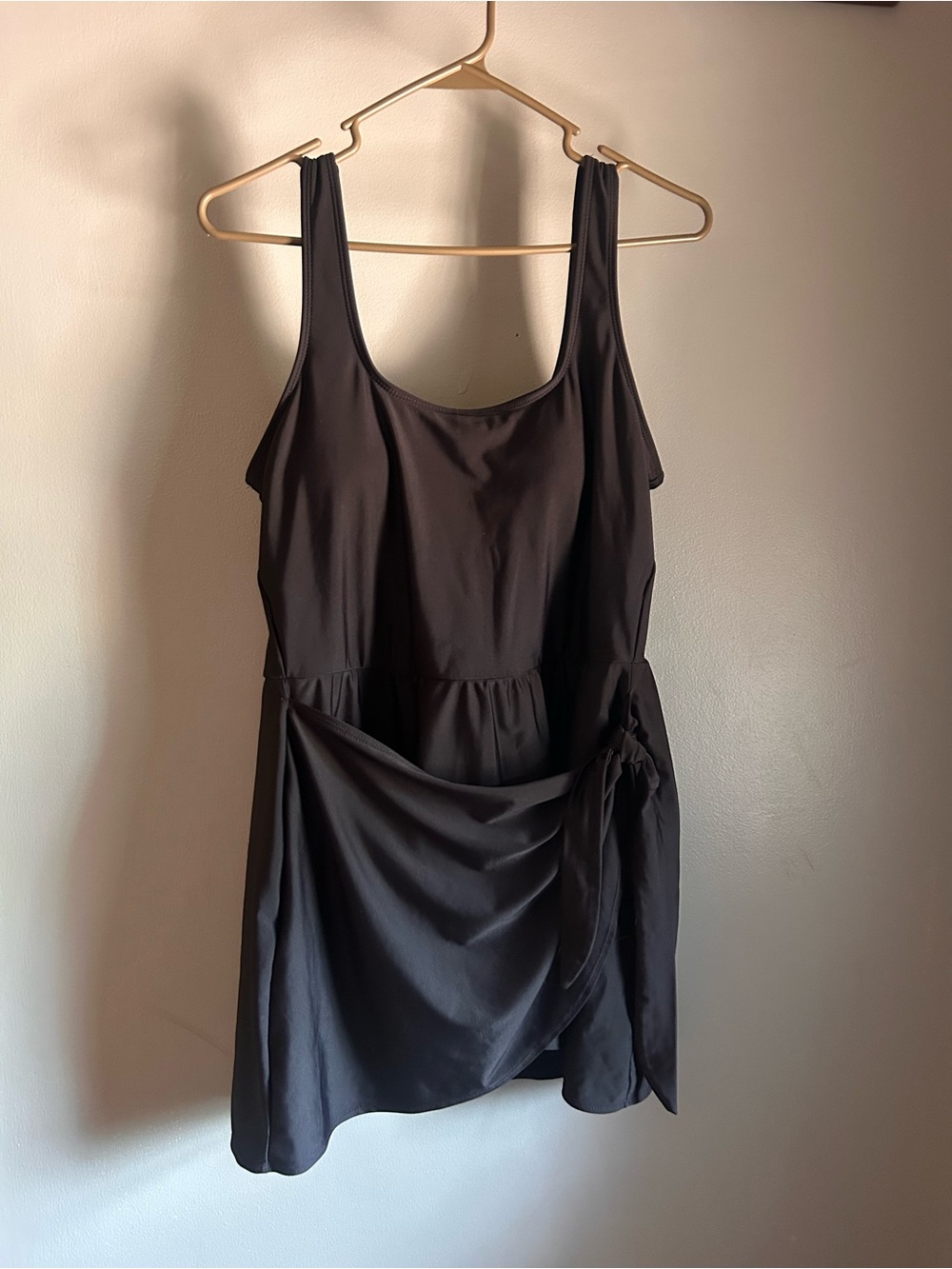 Old Navy Black One-Piece Swimdress with Side Tie